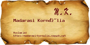 Madarasi Kornélia névjegykártya